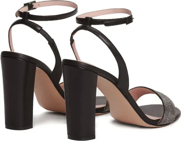 Bead-Embellished Block-Heel Sandals - Image 3