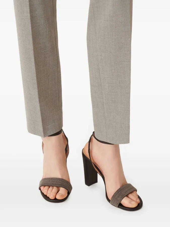 Bead-Embellished Block-Heel Sandals - Image 4
