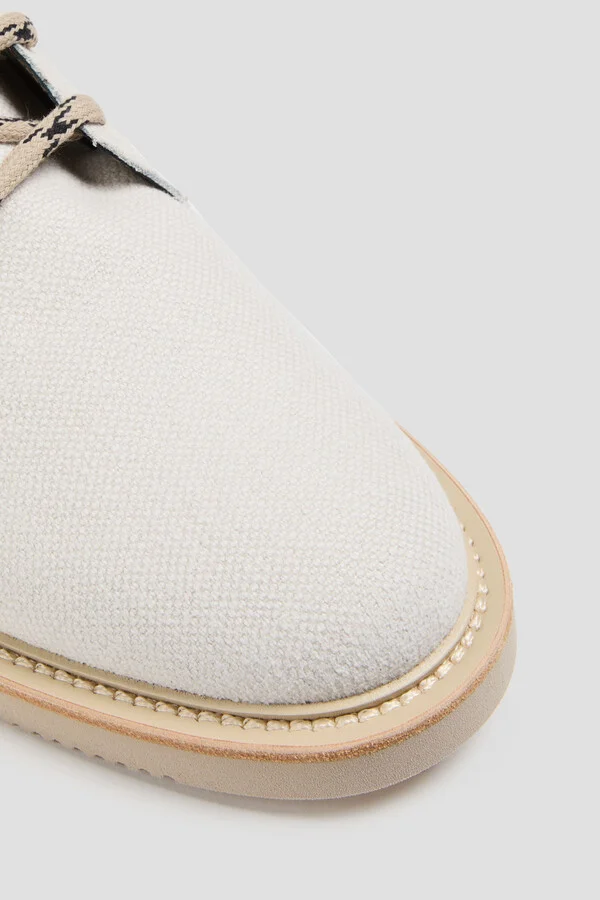 Bead-embellished canvas combat boots - Image 4