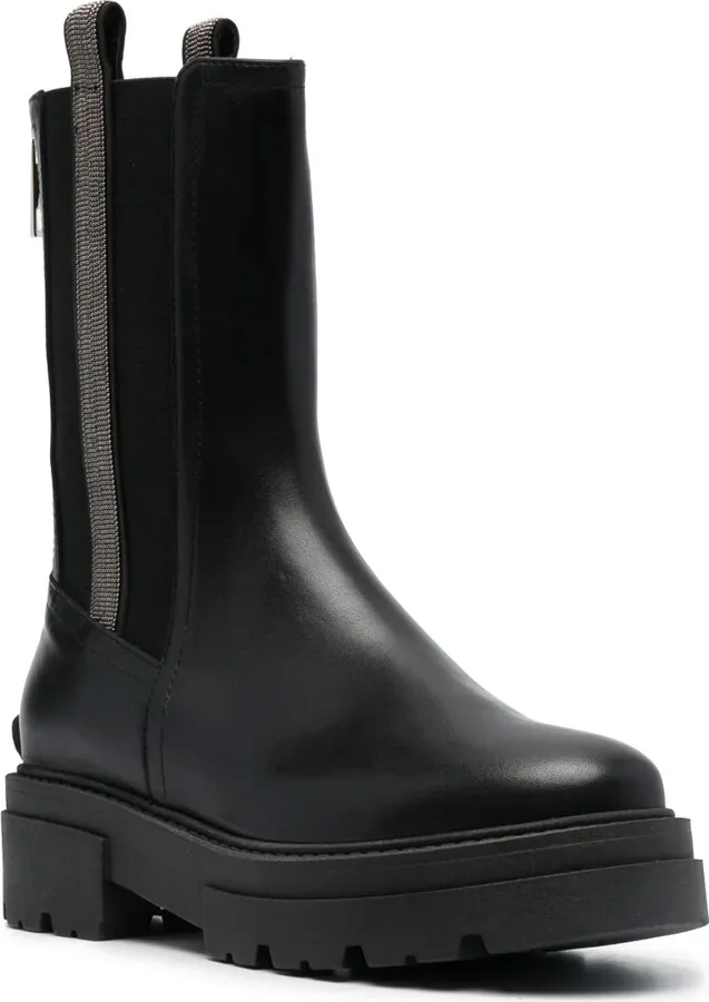 Bead-Embellished Combat Boots - Image 2