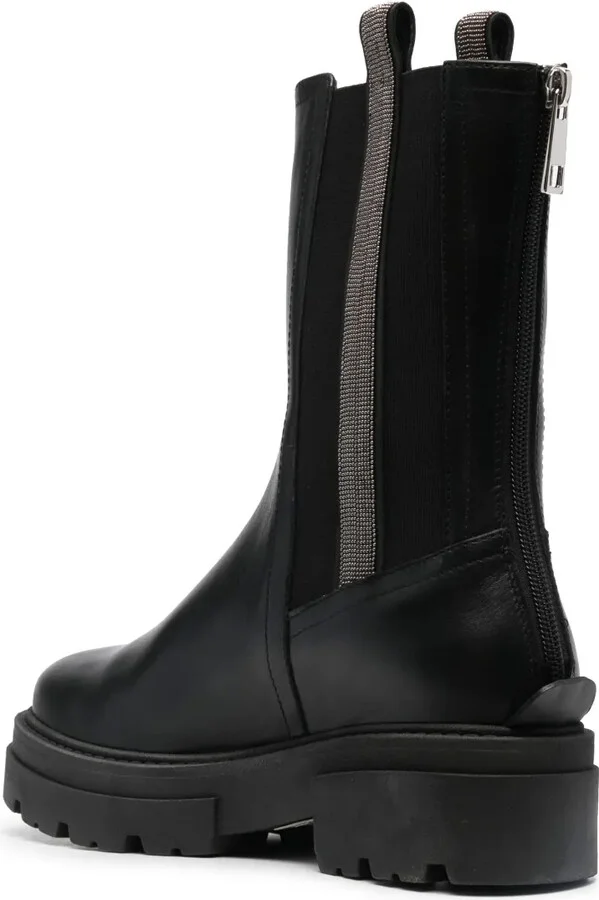 Bead-Embellished Combat Boots - Image 3