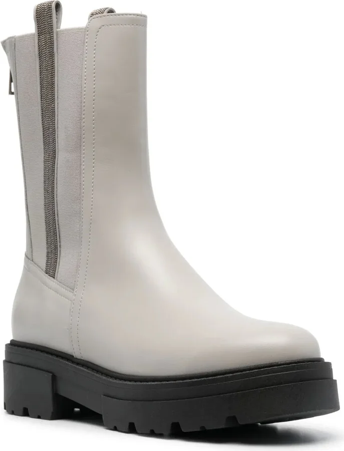 Bead-Embellished Combat Boots - Image 2