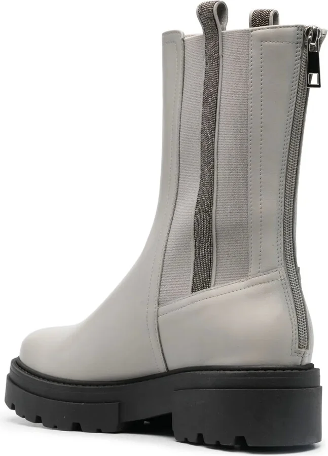 Bead-Embellished Combat Boots - Image 3