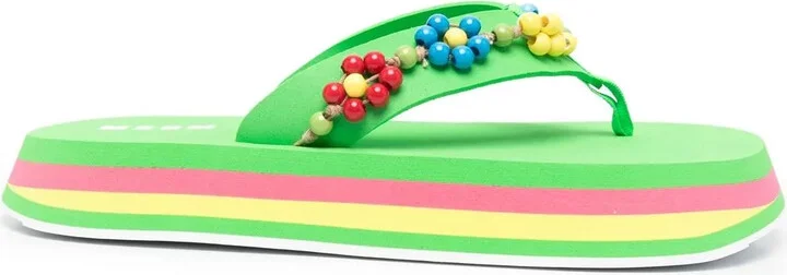 Bead-Embellished Flip Flops