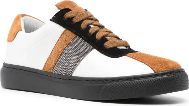 Bead-Embellished Lace-Up Sneakers - Image 2