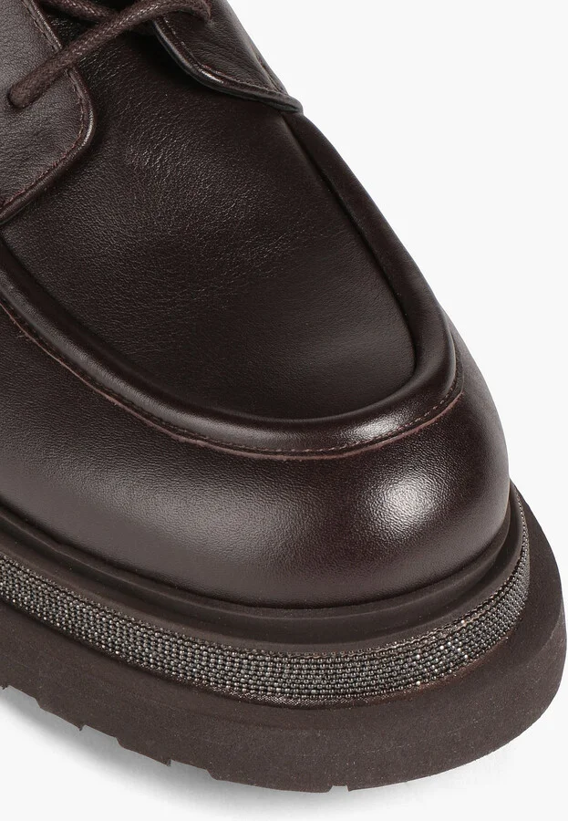 Bead-embellished leather combat boots - Image 4