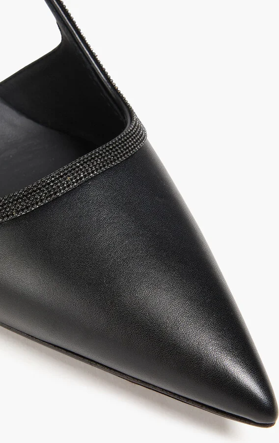 Bead-embellished leather pumps - Image 4