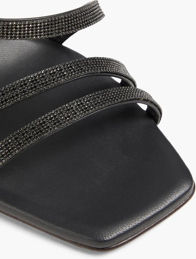 Bead-embellished leather sandals - Image 4