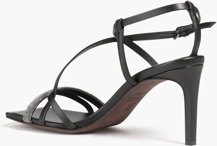 Bead-embellished leather sandals - Image 3