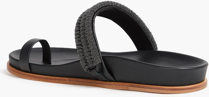 Bead-embellished leather sandals - Image 3