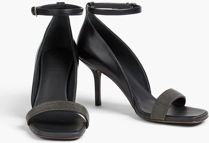 Bead-embellished leather sandals - Image 2