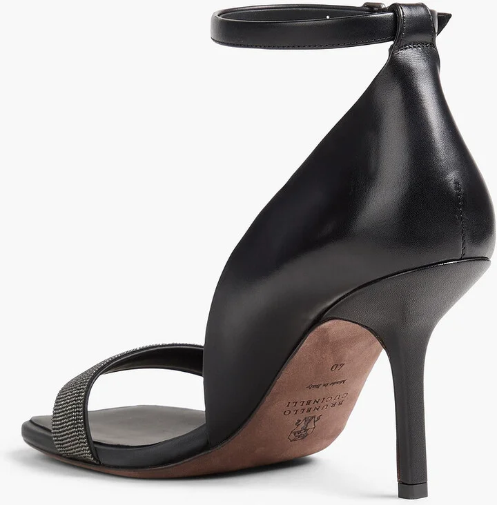 Bead-embellished leather sandals - Image 3