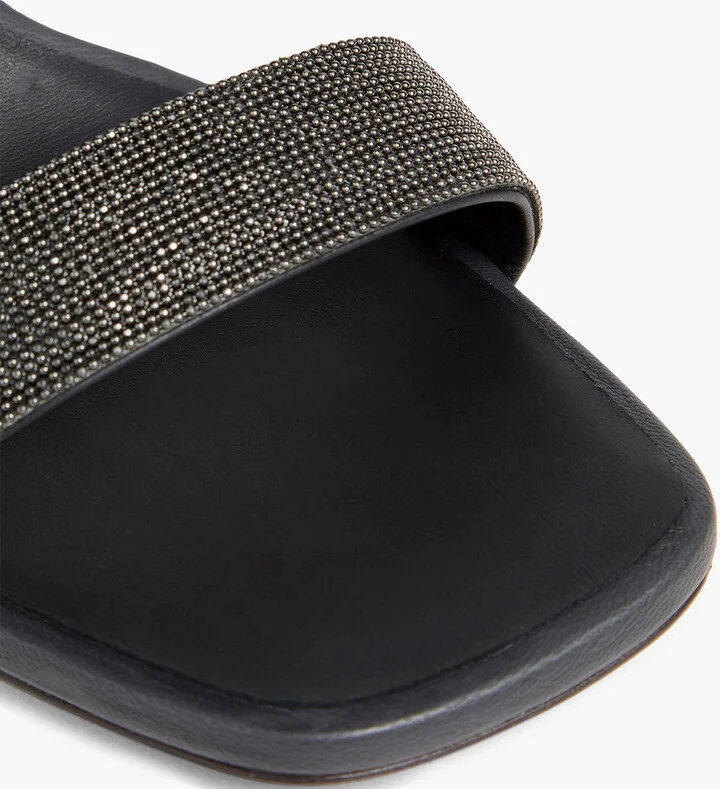 Bead-embellished leather sandals - Image 4
