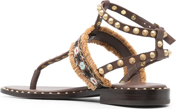 Bead-Embellished Leather Sandals - Image 3