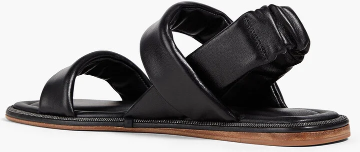 Bead-embellished leather slingback sandals - Image 3