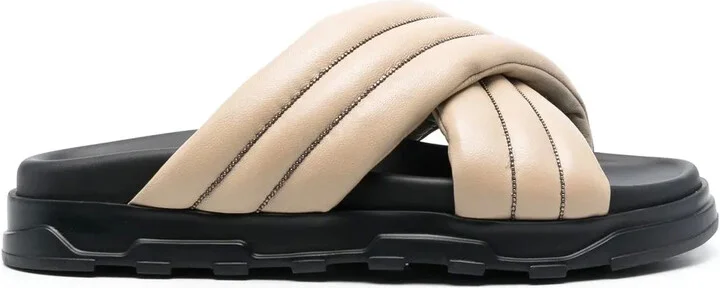 Bead-Embellished Padded Slides