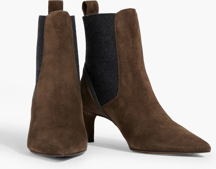 Bead-embellished suede ankle boots - Image 2