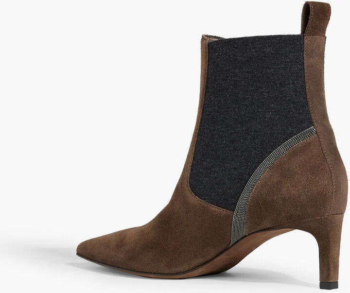 Bead-embellished suede ankle boots - Image 3