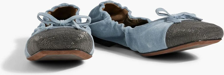 Bead-embellished suede ballet flats - Image 2