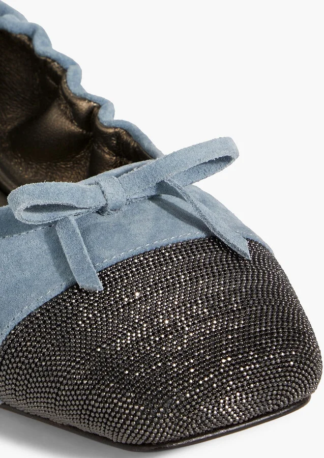 Bead-embellished suede ballet flats - Image 4