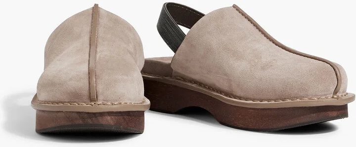 Bead-embellished suede clogs - Image 2