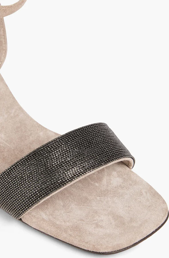 Bead-embellished suede sandals - Image 4