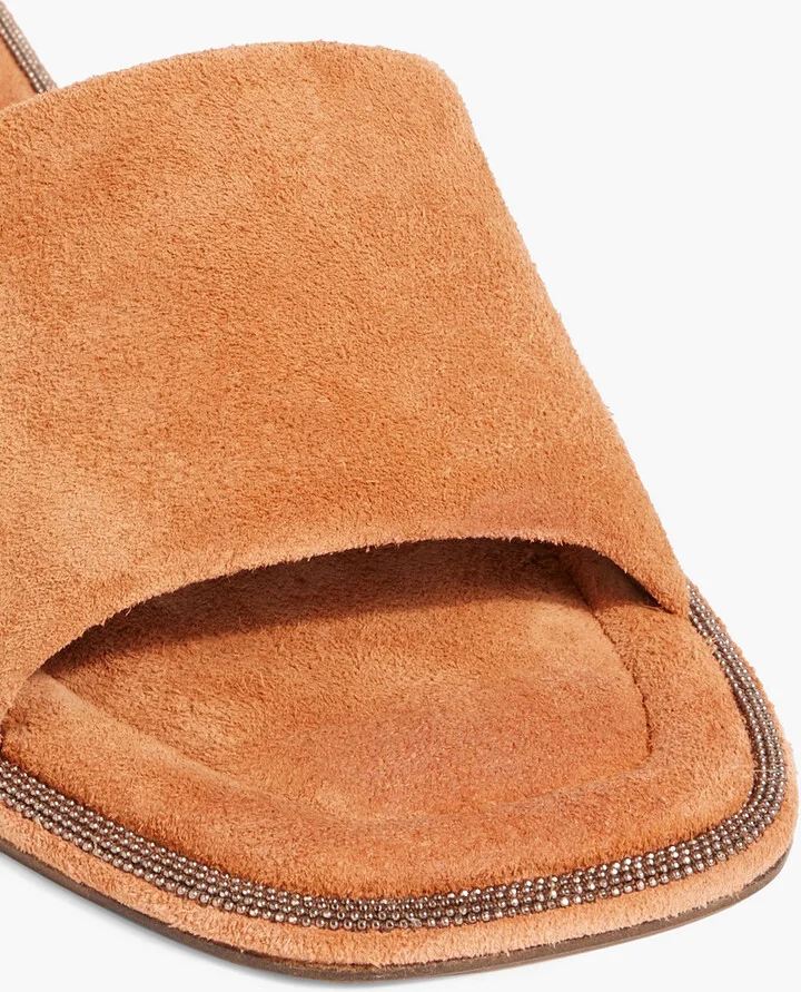 Bead-embellished suede slides - Image 4