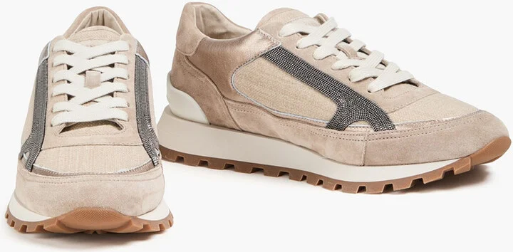 Bead-embellished suede sneakers - Image 2
