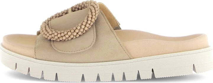 Beaded Buckle Platform Slide Sandal - Image 3