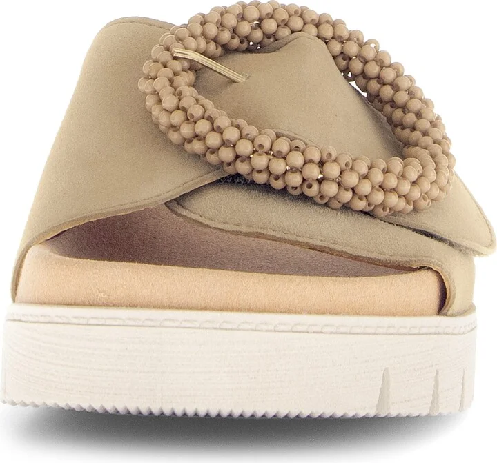 Beaded Buckle Platform Slide Sandal - Image 4
