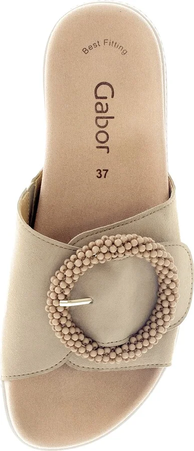 Beaded Buckle Platform Slide Sandal - Image 5