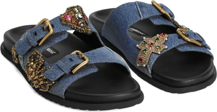 Beaded-Embellished Slide Sandals - Image 2