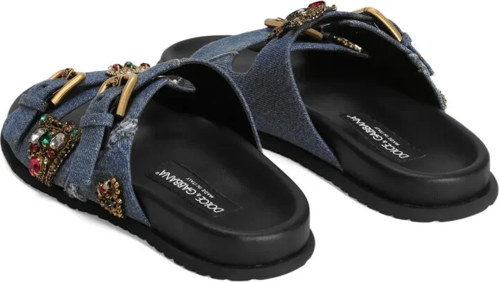 Beaded-Embellished Slide Sandals - Image 3