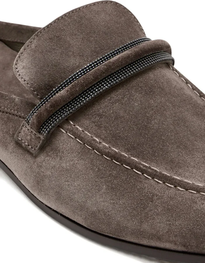 Beaded-Embellished Suede Mules - Image 3