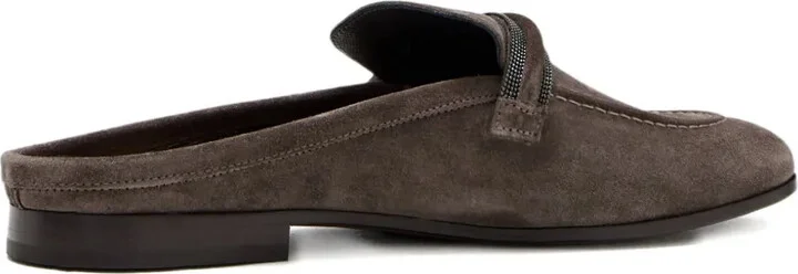 Beaded-Embellished Suede Mules - Image 4