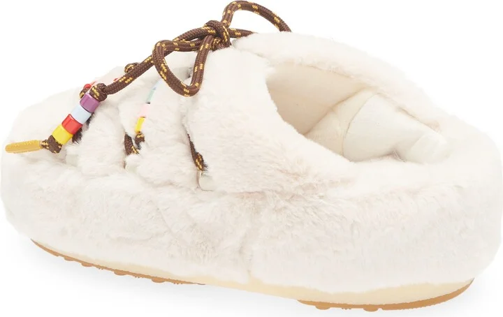 Beaded Faux Fur Clog - Image 2