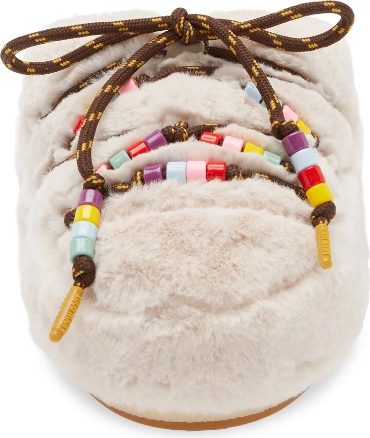 Beaded Faux Fur Clog - Image 4