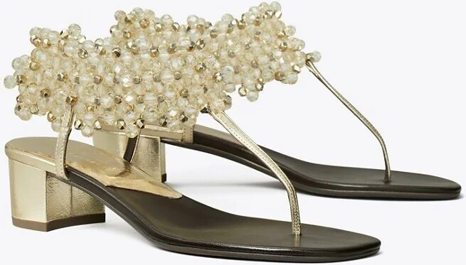 Beaded Heeled Sandal