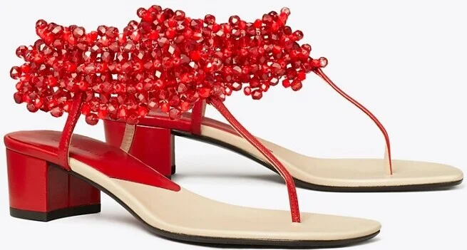 Beaded Heeled Sandal