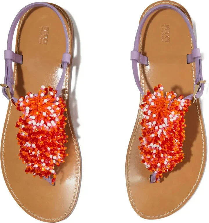 Beaded Leather Sandals - Image 2