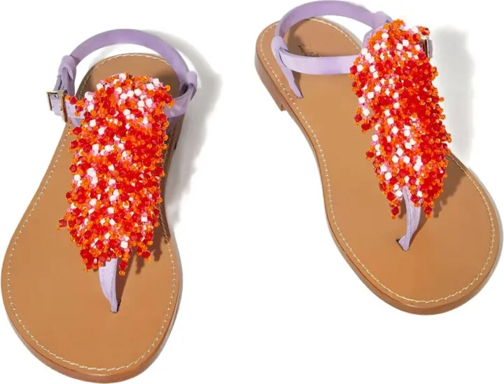 Beaded Leather Sandals - Image 3