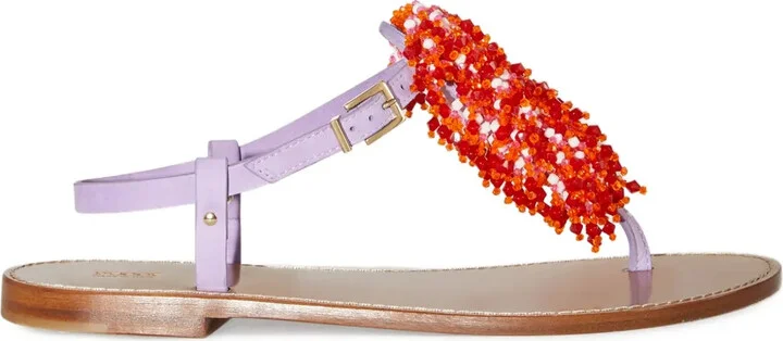 Beaded Leather Sandals
