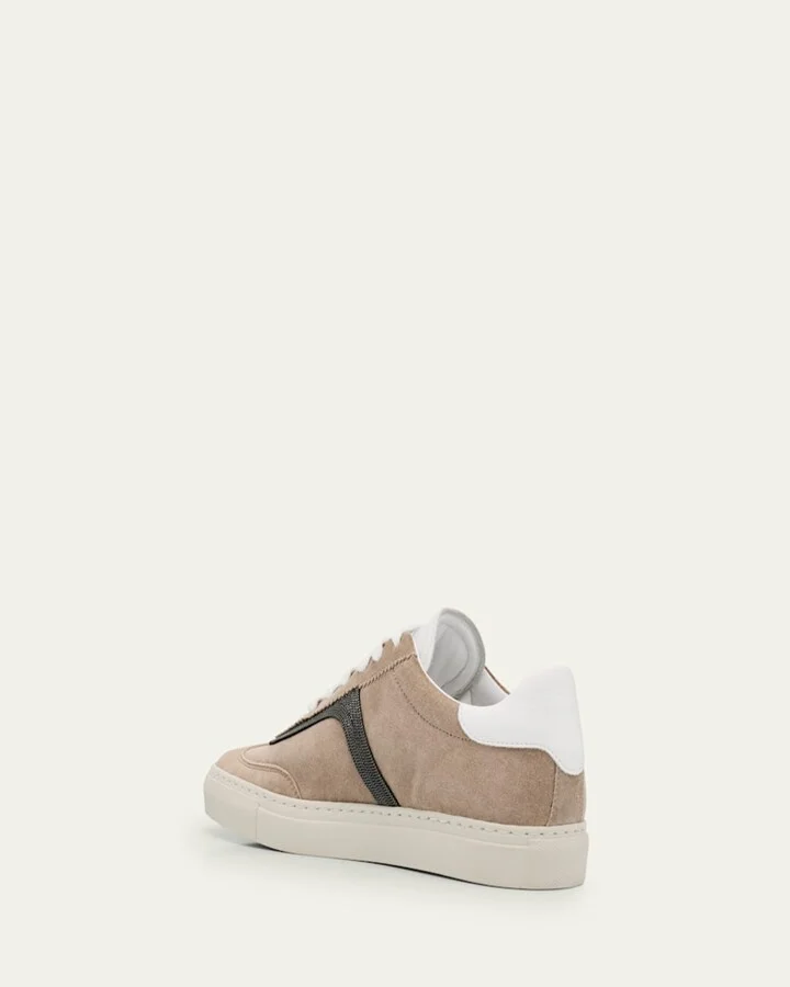 Beaded Suede T-Toe Sneakers - Image 3
