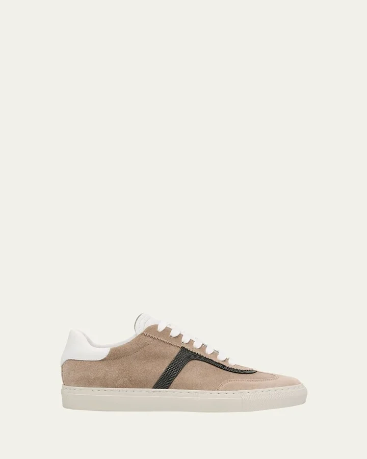 Beaded Suede T-Toe Sneakers