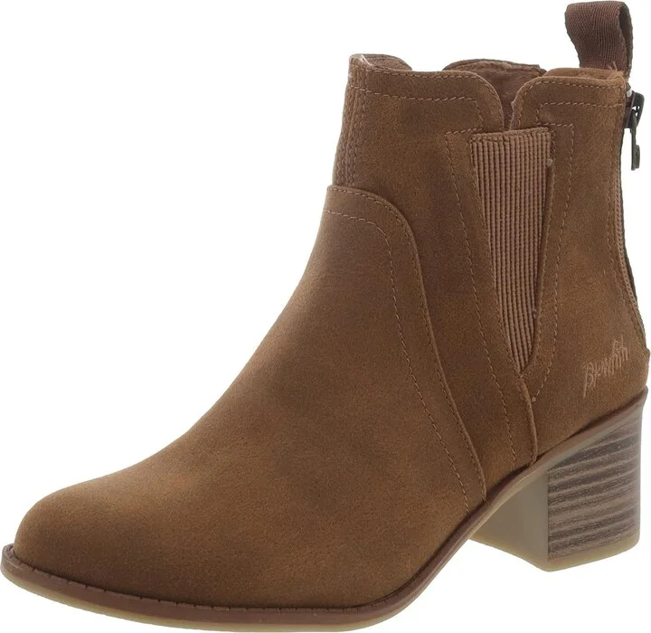 BEAM Womens Faux Suede Pointed toe Ankle Boots