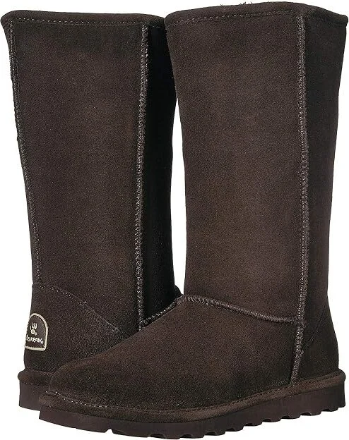 Bearpaw Elle Tall Women's Shoes Chocolate : 6 M, Suede