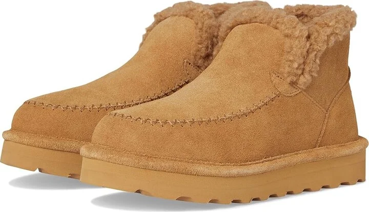 Bearpaw Maeve Platform Lo Women's Shoes Iced Coffee Solid : 5 M, Suede