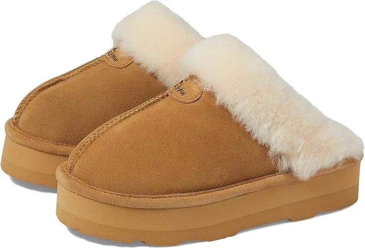 Bearpaw Retro Loki Women's Shoes Iced Coffee Solid : 5 M, Leather