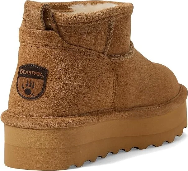 Bearpaw Retro Shorty Women's Shoes Iced Coffee Solid : 10 M, Suede - Image 4