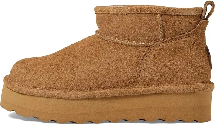 Bearpaw Retro Shorty Women's Shoes Iced Coffee Solid : 10 M, Suede - Image 5